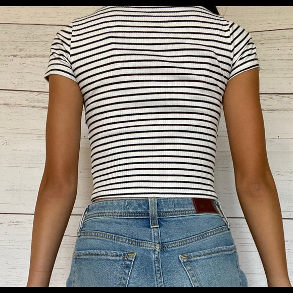 black and white striped baby tee! - Picture 3 of 3